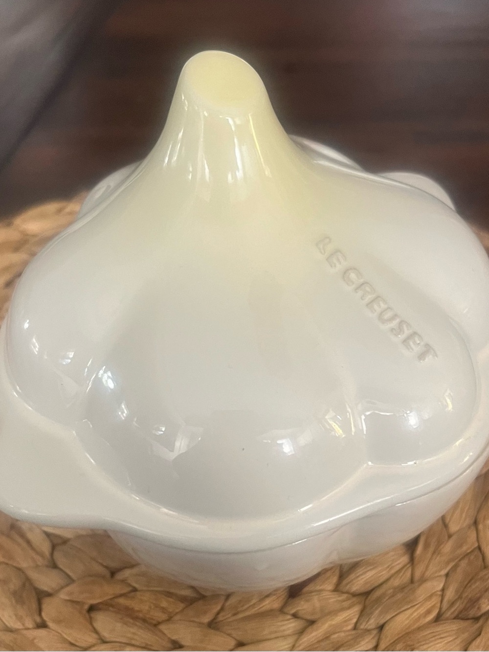 Le Creuset Cream Garlic-Shaped Stoneware